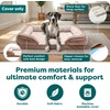 image:imageFurHaven Dog Bed Cover Replacement SofaStyle Design with Soft Breathable Fabric for Cozy Comfort Machine Washable Large Plush amp Velvet Granite GrayBrownstone