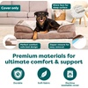 image:imageFurHaven Dog Bed Cover Replacement SofaStyle Design with Soft Breathable Fabric for Cozy Comfort Machine Washable Large Plush amp Velvet Granite GrayBrownstone