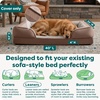 image:imageFurHaven Dog Bed Cover Replacement SofaStyle Design with Soft Breathable Fabric for Cozy Comfort Machine Washable Large Plush amp Velvet Granite GrayBrownstone
