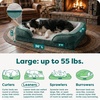 image:imageFurHaven Dog Bed Cover Replacement SofaStyle Design with Soft Breathable Fabric for Cozy Comfort Machine Washable Large Plush amp Velvet Granite GrayCeladon Green