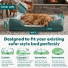 image:imageFurHaven Dog Bed Cover Replacement SofaStyle Design with Soft Breathable Fabric for Cozy Comfort Machine Washable Large Plush amp Velvet Granite GrayCeladon Green