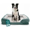 image:imageFurHaven Dog Bed Cover Replacement SofaStyle Design with Soft Breathable Fabric for Cozy Comfort Machine Washable Large Plush amp Velvet Granite GrayCeladon Green