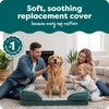 image:imageFurHaven Dog Bed Cover Replacement SofaStyle Design with Soft Breathable Fabric for Cozy Comfort Machine Washable Large Plush amp Velvet Granite GrayCeladon Green