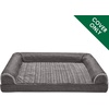 image:imageFurHaven Dog Bed Cover Replacement SofaStyle Design with Soft Breathable Fabric for Cozy Comfort Machine Washable Large Plush amp Velvet Granite GrayCharcoal
