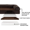 image:imageFurHaven Dog Bed Cover Replacement SofaStyle Design with Soft Breathable Fabric for Cozy Comfort Machine Washable Large Plush amp Velvet Granite GrayCoffee Sherpa  Chenille