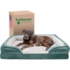 image:imageFurHaven Dog Bed Cover Replacement SofaStyle Design with Soft Breathable Fabric for Cozy Comfort Machine Washable Large Plush amp Velvet Granite GrayCeladon Green