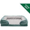 image:imageFurHaven Dog Bed Cover Replacement SofaStyle Design with Soft Breathable Fabric for Cozy Comfort Machine Washable Large Plush amp Velvet Granite GrayCeladon Green