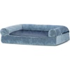 image:imageFurHaven Dog Bed Cover Replacement SofaStyle Design with Soft Breathable Fabric for Cozy Comfort Machine Washable Large Plush amp Velvet Granite GrayFaux Fur  Velvet Harbor Blue