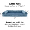 image:imageFurHaven Dog Bed Cover Replacement SofaStyle Design with Soft Breathable Fabric for Cozy Comfort Machine Washable Large Plush amp Velvet Granite GrayFaux Fur  Velvet Harbor Blue