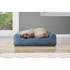image:imageFurHaven Dog Bed Cover Replacement SofaStyle Design with Soft Breathable Fabric for Cozy Comfort Machine Washable Large Plush amp Velvet Granite GrayFaux Fur  Velvet Harbor Blue