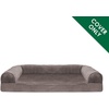 image:imageFurHaven Dog Bed Cover Replacement SofaStyle Design with Soft Breathable Fabric for Cozy Comfort Machine Washable Large Plush amp Velvet Granite GrayFaux Fur  Velvet Driftwood Brown