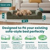 image:imageFurHaven Dog Bed Cover Replacement SofaStyle Design with Soft Breathable Fabric for Cozy Comfort Machine Washable Large Plush amp Velvet Granite GrayFaux Fur  Velvet Dark Sage