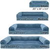 image:imageFurHaven Dog Bed Cover Replacement SofaStyle Design with Soft Breathable Fabric for Cozy Comfort Machine Washable Large Plush amp Velvet Granite GrayFaux Fur  Velvet Harbor Blue