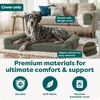 image:imageFurHaven Dog Bed Cover Replacement SofaStyle Design with Soft Breathable Fabric for Cozy Comfort Machine Washable Large Plush amp Velvet Granite GrayFaux Fur  Velvet Dark Sage