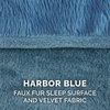 image:imageFurHaven Dog Bed Cover Replacement SofaStyle Design with Soft Breathable Fabric for Cozy Comfort Machine Washable Large Plush amp Velvet Granite GrayFaux Fur  Velvet Harbor Blue