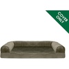 image:imageFurHaven Dog Bed Cover Replacement SofaStyle Design with Soft Breathable Fabric for Cozy Comfort Machine Washable Large Plush amp Velvet Granite GrayFaux Fur  Velvet Dark Sage