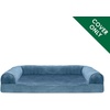 image:imageFurHaven Dog Bed Cover Replacement SofaStyle Design with Soft Breathable Fabric for Cozy Comfort Machine Washable Large Plush amp Velvet Granite GrayFaux Fur  Velvet Harbor Blue
