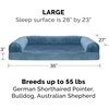image:imageFurHaven Dog Bed Cover Replacement SofaStyle Design with Soft Breathable Fabric for Cozy Comfort Machine Washable Large Plush amp Velvet Granite GrayFaux Fur  Velvet Harbor Blue