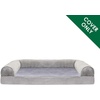 image:imageFurHaven Dog Bed Cover Replacement SofaStyle Design with Soft Breathable Fabric for Cozy Comfort Machine Washable Large Plush amp Velvet Granite GrayFaux Fur  Velvet Smoke Gray