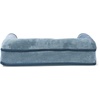 image:imageFurHaven Dog Bed Cover Replacement SofaStyle Design with Soft Breathable Fabric for Cozy Comfort Machine Washable Large Plush amp Velvet Granite GrayFaux Fur  Velvet Harbor Blue