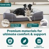 image:imageFurHaven Dog Bed Cover Replacement SofaStyle Design with Soft Breathable Fabric for Cozy Comfort Machine Washable Large Plush amp Velvet Granite GrayGranite Gray