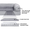 image:imageFurHaven Dog Bed Cover Replacement SofaStyle Design with Soft Breathable Fabric for Cozy Comfort Machine Washable Large Plush amp Velvet Granite GrayGray