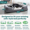 image:imageFurHaven Dog Bed Cover Replacement SofaStyle Design with Soft Breathable Fabric for Cozy Comfort Machine Washable Large Plush amp Velvet Granite GrayGranite Gray