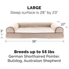 image:imageFurHaven Dog Bed Cover Replacement SofaStyle Design with Soft Breathable Fabric for Cozy Comfort Machine Washable Large Plush amp Velvet Granite GraySherpa  Chenille Cream