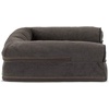 image:imageFurHaven Dog Bed Cover Replacement SofaStyle Design with Soft Breathable Fabric for Cozy Comfort Machine Washable Large Plush amp Velvet Granite GraySherpa  Chenille Coffee