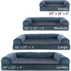 image:imageFurHaven Dog Bed Cover Replacement SofaStyle Design with Soft Breathable Fabric for Cozy Comfort Machine Washable Large Plush amp Velvet Granite GraySherpa  Chenille Orion Blue
