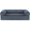 image:imageFurHaven Dog Bed Cover Replacement SofaStyle Design with Soft Breathable Fabric for Cozy Comfort Machine Washable Large Plush amp Velvet Granite GraySherpa  Chenille Orion Blue