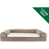 image:imageFurHaven Dog Bed Cover Replacement SofaStyle Design with Soft Breathable Fabric for Cozy Comfort Machine Washable Large Plush amp Velvet Granite GraySherpa  Chenille Cream