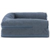 image:imageFurHaven Dog Bed Cover Replacement SofaStyle Design with Soft Breathable Fabric for Cozy Comfort Machine Washable Large Plush amp Velvet Granite GraySherpa  Chenille Orion Blue
