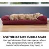 image:imageFurHaven Dog Bed Cover Replacement SofaStyle Design with Soft Breathable Fabric for Cozy Comfort Machine Washable Large Plush amp Velvet Granite GrayWine Red Quilted Sofa