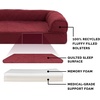 image:imageFurHaven Dog Bed Cover Replacement SofaStyle Design with Soft Breathable Fabric for Cozy Comfort Machine Washable Large Plush amp Velvet Granite GrayWine Red Quilted Sofa