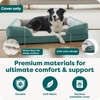 image:imageFurHaven Dog Bed Cover Replacement SofaStyle Design with Soft Breathable Fabric for Cozy Comfort Machine Washable Large Plush amp Velvet Waves Celadon GreenCeladon Green