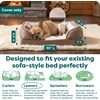 image:imageFurHaven Dog Bed Cover Replacement SofaStyle Design with Soft Breathable Fabric for Cozy Comfort Machine Washable Large Plush amp Velvet Waves Celadon GreenBrownstone
