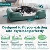 image:imageFurHaven Dog Bed Cover Replacement SofaStyle Design with Soft Breathable Fabric for Cozy Comfort Machine Washable Large Plush amp Velvet Waves Celadon GreenCeladon Green
