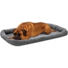 image:imageFurHaven Dog Bed for Extra Small Dogs amp Cats Bolster Crate Pad with Soft Supportive Base for Carriers amp Kennels Machine Washable Extra Small Sherpa Fleece CreamGray