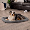 image:imageFurHaven Dog Bed for Extra Small Dogs amp Cats Bolster Crate Pad with Soft Supportive Base for Carriers amp Kennels Machine Washable Extra Small Sherpa Fleece CreamGray