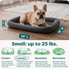 image:imageFurHaven Dog Bed for Extra Small Dogs amp Cats Bolster Crate Pad with Soft Supportive Base for Carriers amp Kennels Machine Washable Extra Small Sherpa Fleece CreamGray