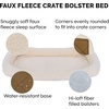 image:imageFurHaven Dog Bed for Extra Small Dogs amp Cats Bolster Crate Pad with Soft Supportive Base for Carriers amp Kennels Machine Washable Extra Small Sherpa Fleece CreamCream