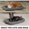image:imageFurHaven Dog Bed for Extra Small Dogs amp Cats Bolster Crate Pad with Soft Supportive Base for Carriers amp Kennels Machine Washable Extra Small Sherpa Fleece GraySmall