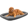 image:imageFurHaven Dog Bed for Extra Small Dogs amp Cats Bolster Crate Pad with Soft Supportive Base for Carriers amp Kennels Machine Washable Extra Small Sherpa Fleece CreamGray
