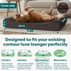 image:imageFurHaven Replacement Dog Bed Cover Contour Luxe Lounger Design Soft amp Breathable Fabric for Cozy Comfort Machine Washable Jumbo XL Ultra Plush Faux Fur amp Suede ChocolateUltra Plush Chocolate
