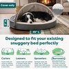image:imageFurHaven Replacement Dog Bed Cover for Sherpa amp Suede Snuggery Fits Cool GelTop Foam Beds amp Solid Orthopedic Foam Beds Machine Washable Jumbo XL 44 inch GrayFaux Lambswool  Suede Gray