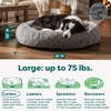 image:imageFurhaven 23 Round Calming Donut Dog Bed for Indoor Cats amp Small Dogs Washable For Dogs Up to 20 lbs  Shaggy Plush Long Faux Fur Donut Bed  Gray Small 230L x 230W x 90ThGray