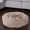 image:imageFurhaven 23 Round Calming Donut Dog Bed for Indoor Cats amp Small Dogs Washable For Dogs Up to 20 lbs  Shaggy Plush Long Faux Fur Donut Bed  Gray Small 230L x 230W x 90ThTaupe
