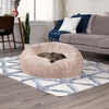 image:imageFurhaven 23 Round Calming Donut Dog Bed for Indoor Cats amp Small Dogs Washable For Dogs Up to 20 lbs  Shaggy Plush Long Faux Fur Donut Bed  Gray Small 230L x 230W x 90ThTaupe