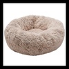 image:imageFurhaven 23 Round Calming Donut Dog Bed for Indoor Cats amp Small Dogs Washable For Dogs Up to 20 lbs  Shaggy Plush Long Faux Fur Donut Bed  Gray Small 230L x 230W x 90ThTaupe